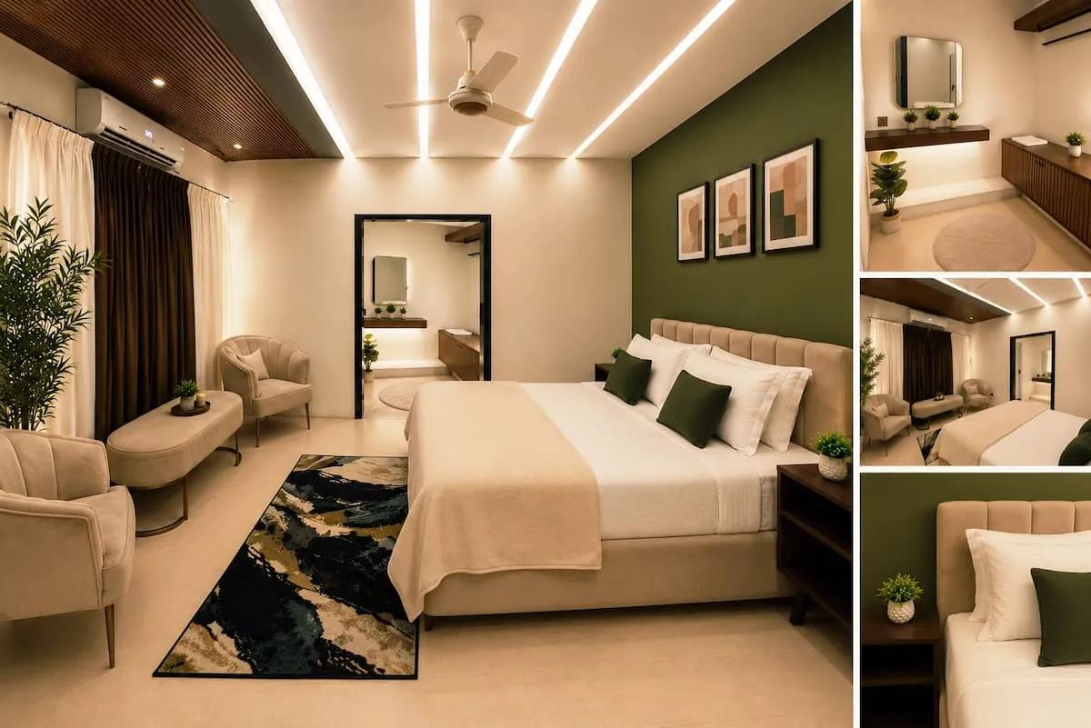 Cozy bedroom with comfortable bed